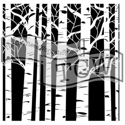 The Crafter's Workshop Stencil - Aspen Trees